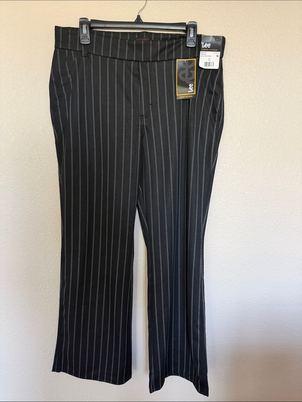 Women’s Lee Black Pinstripe Dress Pants